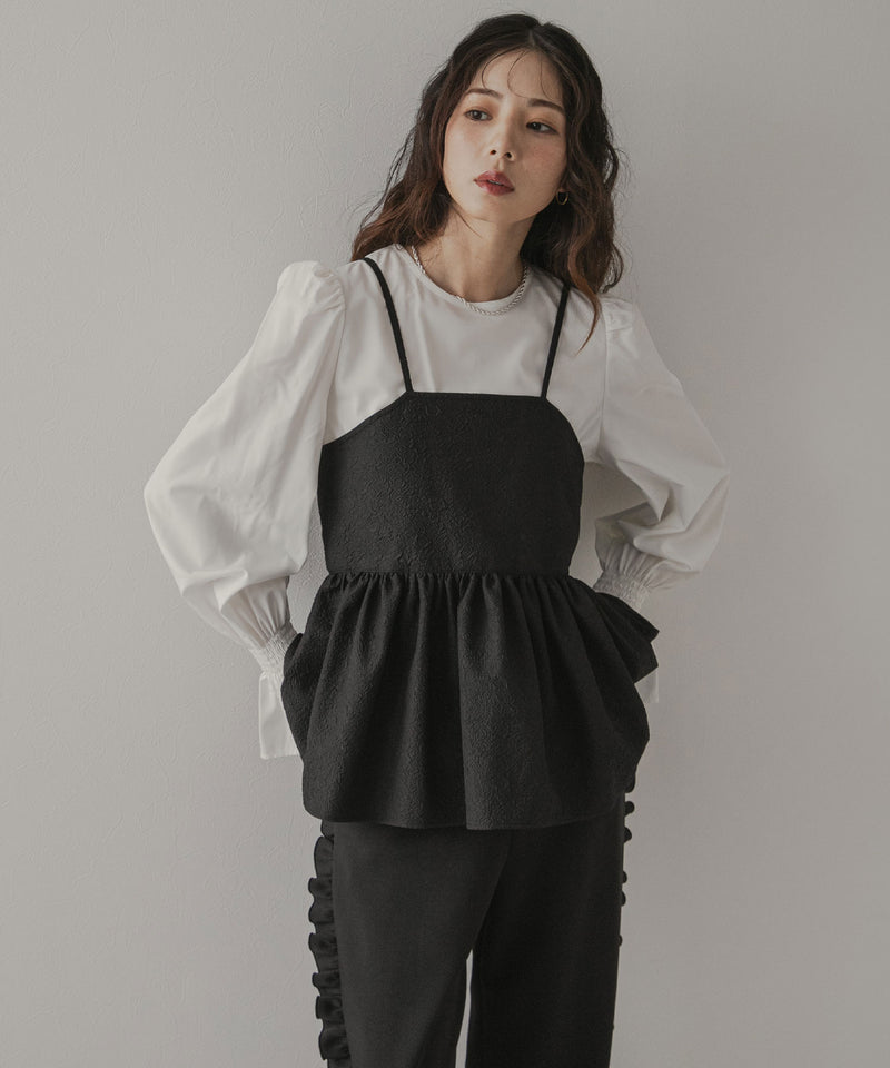 ジャガートキャミ×ブラウスSET【大きいサイズ有】