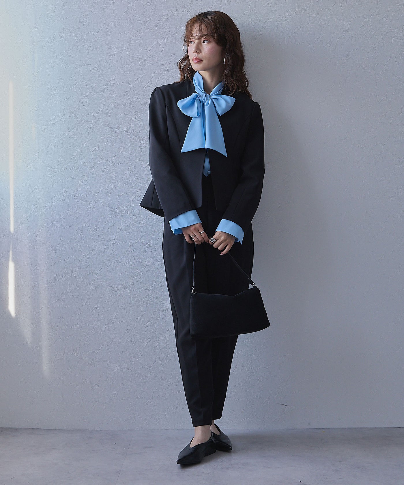 リボンタイロングカフスブラウス – レディースファッション通販の夢