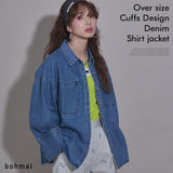 オーバーサイズカフスデザインデニムシャツジャケット