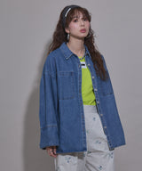 オーバーサイズカフスデザインデニムシャツジャケット