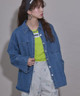 オーバーサイズカフスデザインデニムシャツジャケット