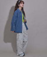 オーバーサイズカフスデザインデニムシャツジャケット