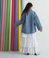 オーバーサイズカフスデザインデニムシャツジャケット