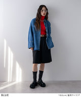 オーバーサイズカフスデザインデニムシャツジャケット