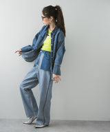 オーバーサイズカフスデザインデニムシャツジャケット