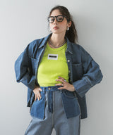 オーバーサイズカフスデザインデニムシャツジャケット