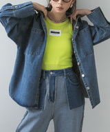 オーバーサイズカフスデザインデニムシャツジャケット