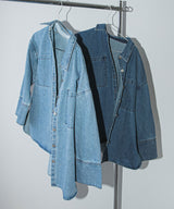 オーバーサイズカフスデザインデニムシャツジャケット