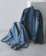 オーバーサイズカフスデザインデニムシャツジャケット