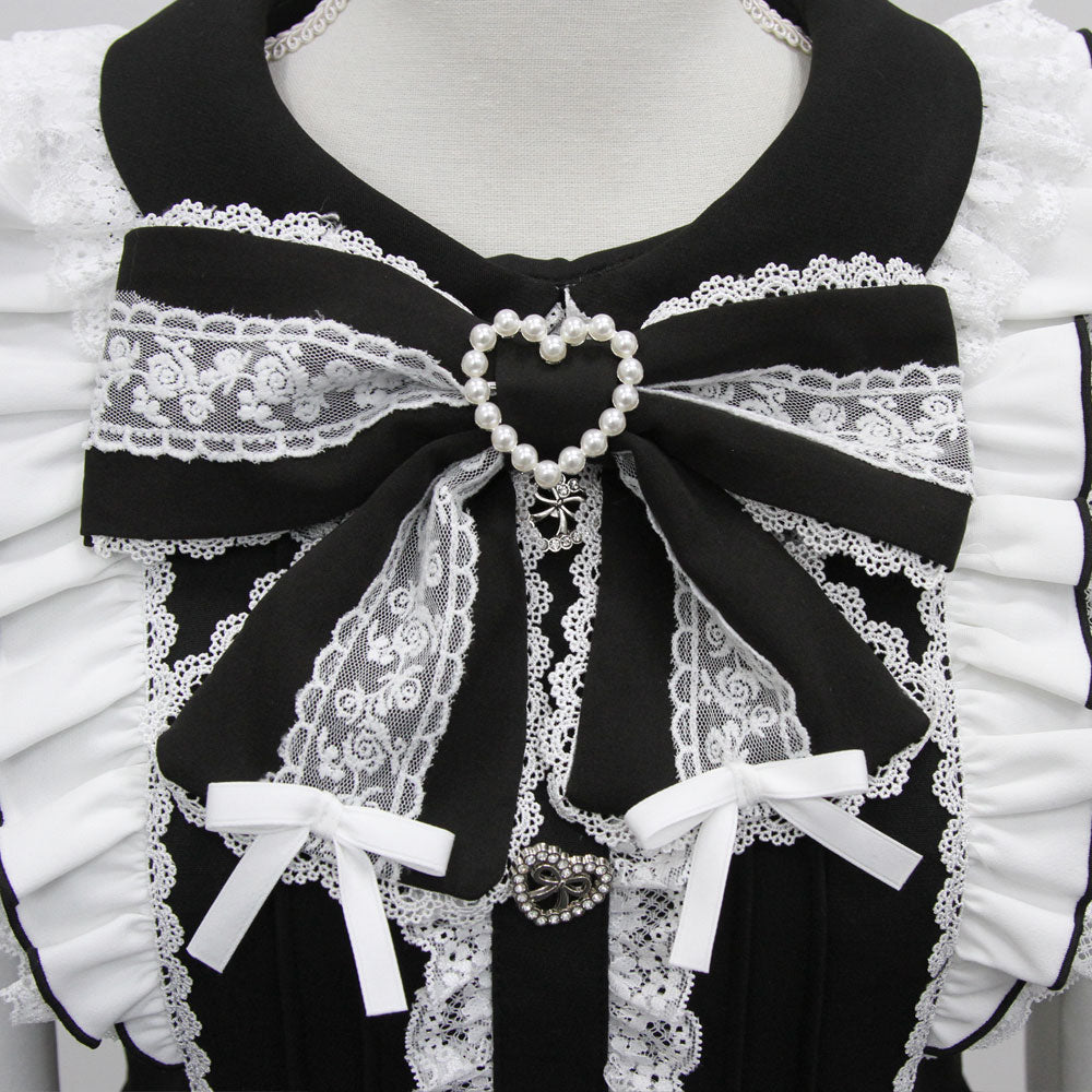 バラレースパールリボンハートビジューワンピース – レディース