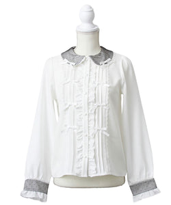 キラキラビジュレースリボンブラウス