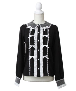 キラキラビジュレースリボンブラウス