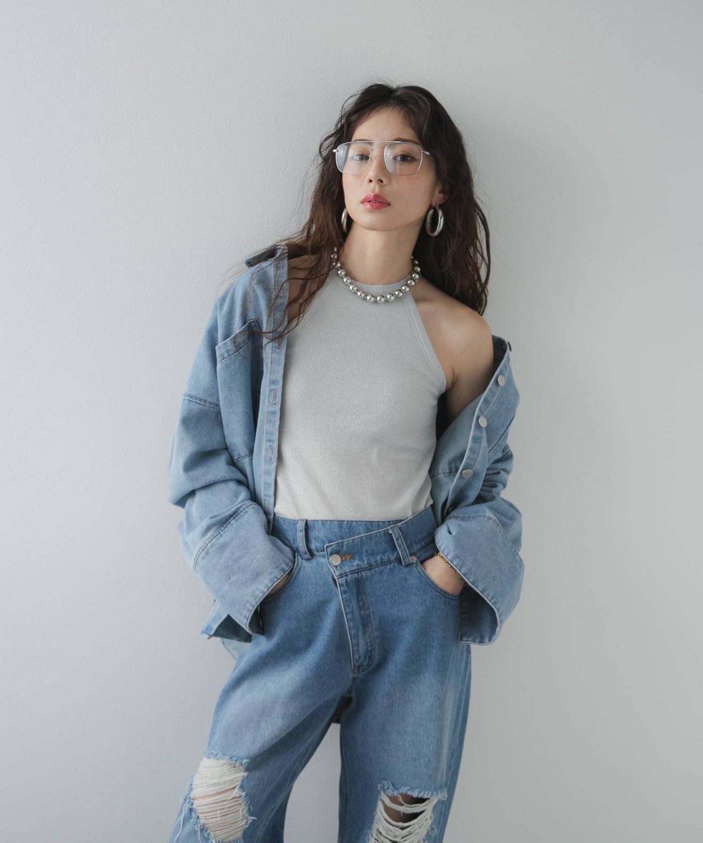 DIESEL シルバー ホルターネック タンクトップ DIESEL（ディーゼル）の「レディース トップス タンクトップ