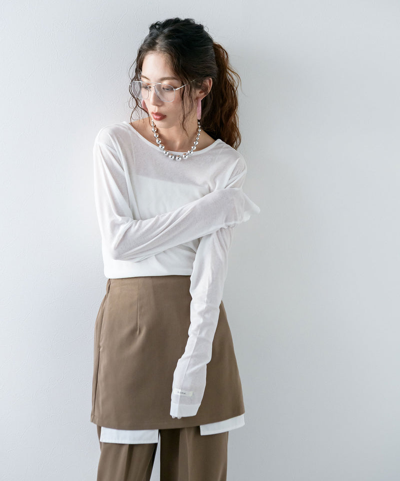 【メール便】前後2wayシアーロングトップス【OSN】