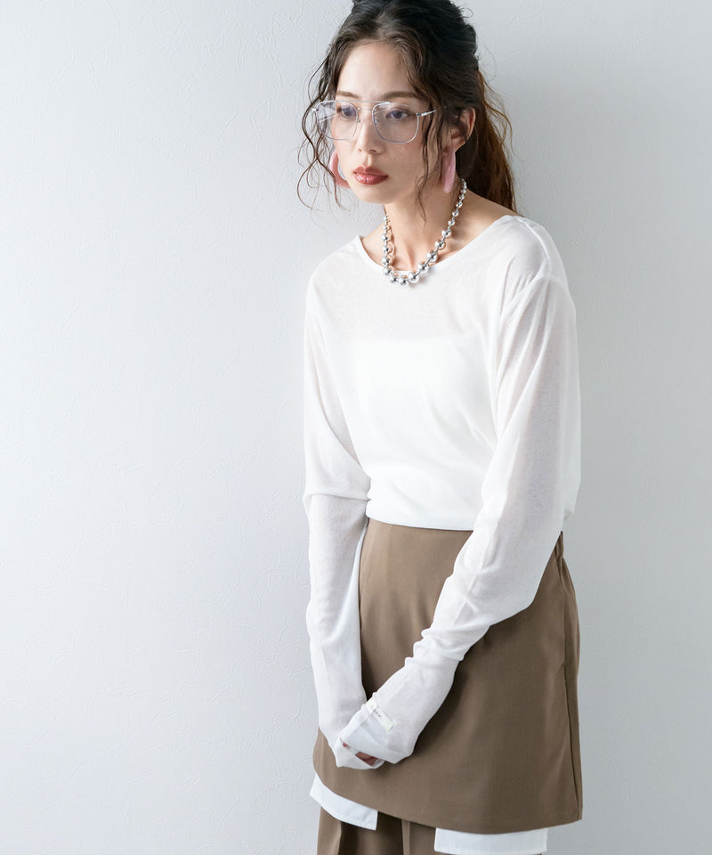 【メール便】前後2wayシアーロングトップス【OSN】