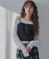 【メール便】前後2wayシアーロングトップス