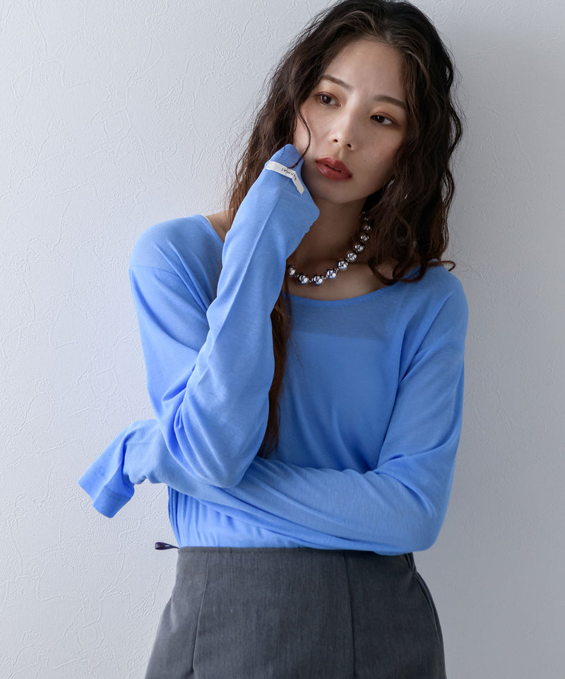 【メール便】前後2wayシアーロングトップス【OSN】