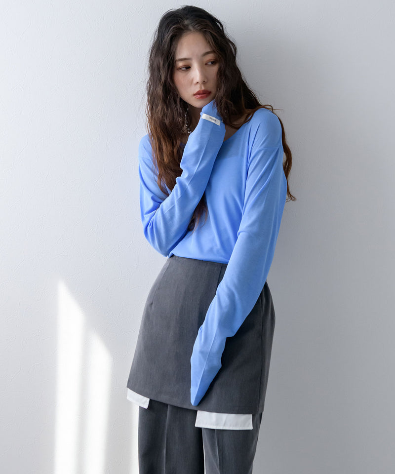 【メール便】前後2wayシアーロングトップス【OSN】