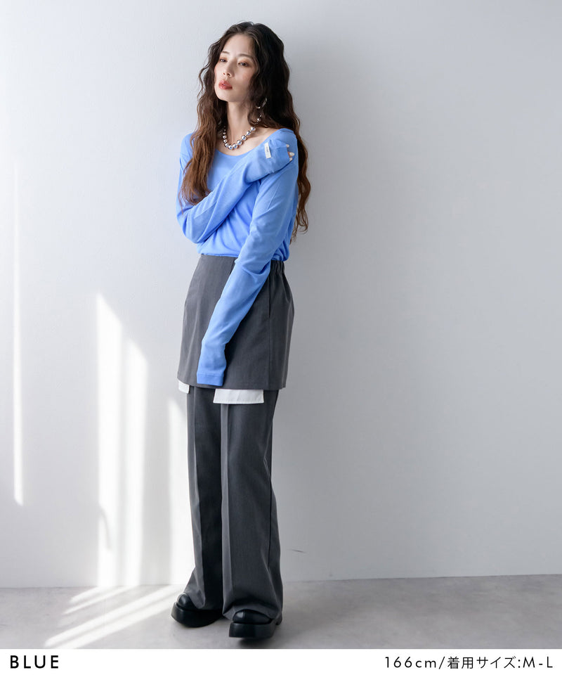 【メール便】前後2wayシアーロングトップス【OSN】