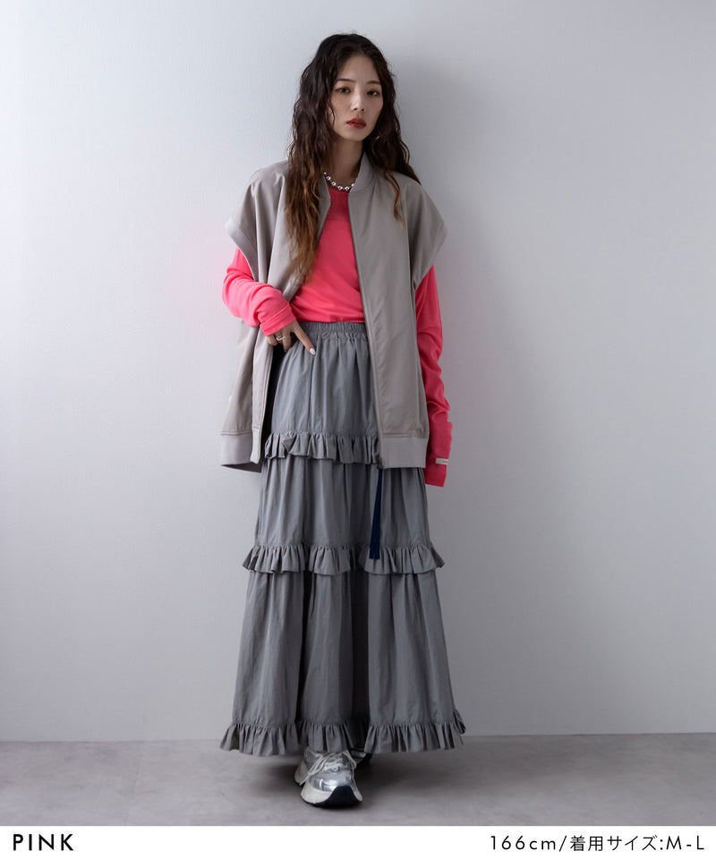 【メール便】前後2wayシアーロングトップス【OSN】