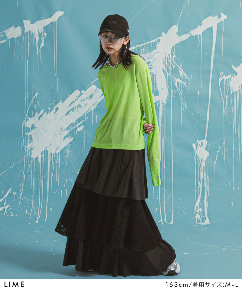 【メール便】前後2wayシアーロングトップス【OSN】