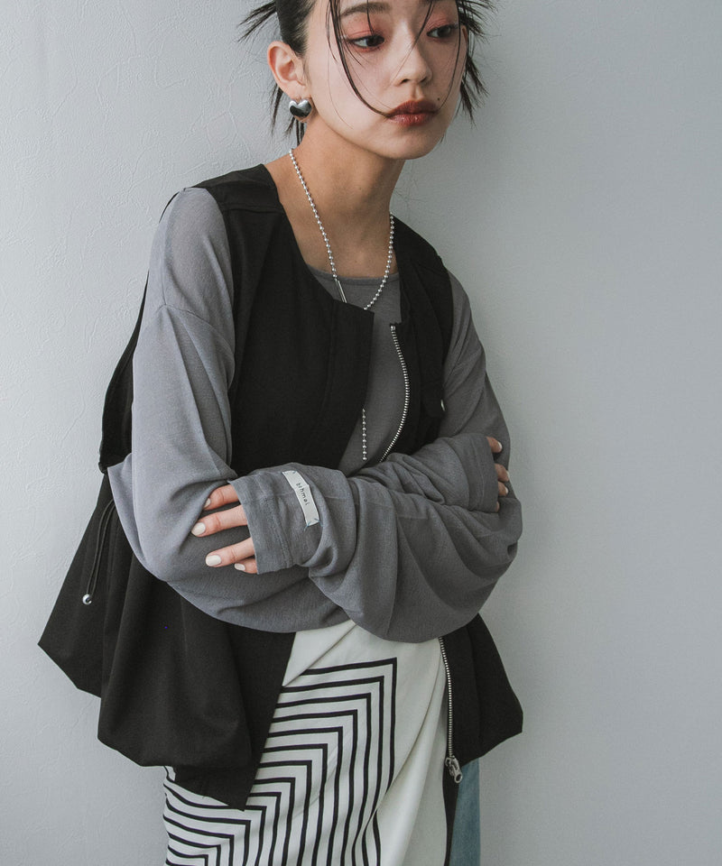 【メール便】前後2wayシアーロングトップス【OSN】