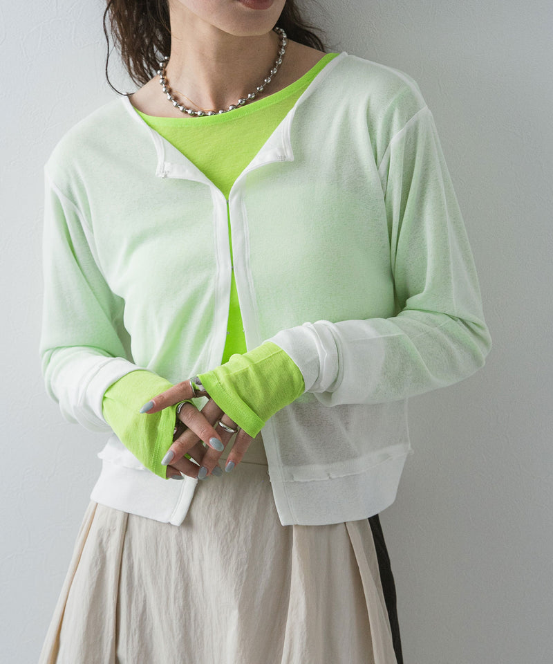 【メール便】前後2wayシアーホックカーディガン【OSN】