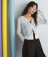 【メール便】前後2wayシアーホックカーディガン【OSN】