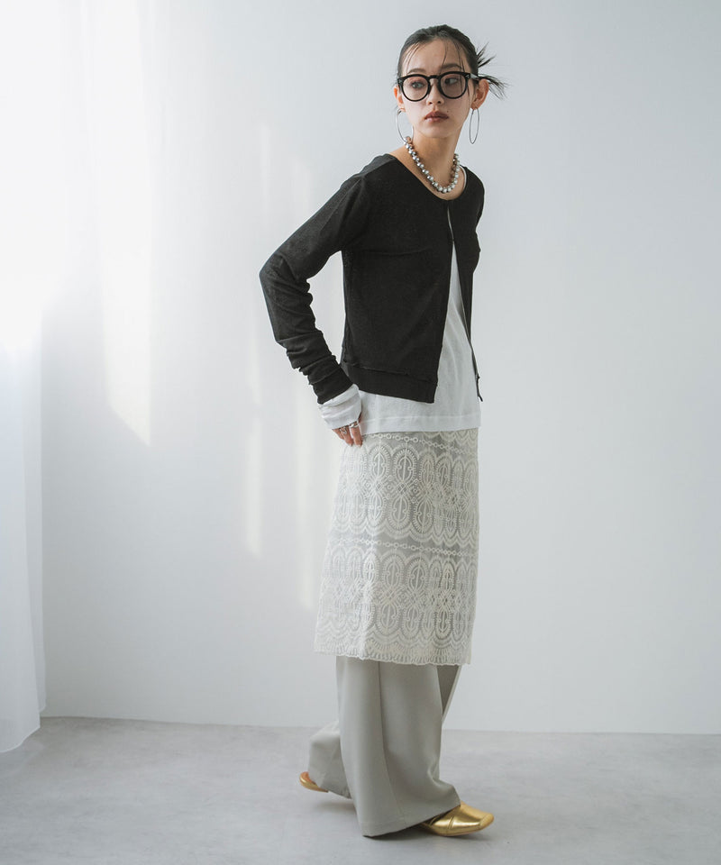 【メール便】前後2wayシアーホックカーディガン【OSN】