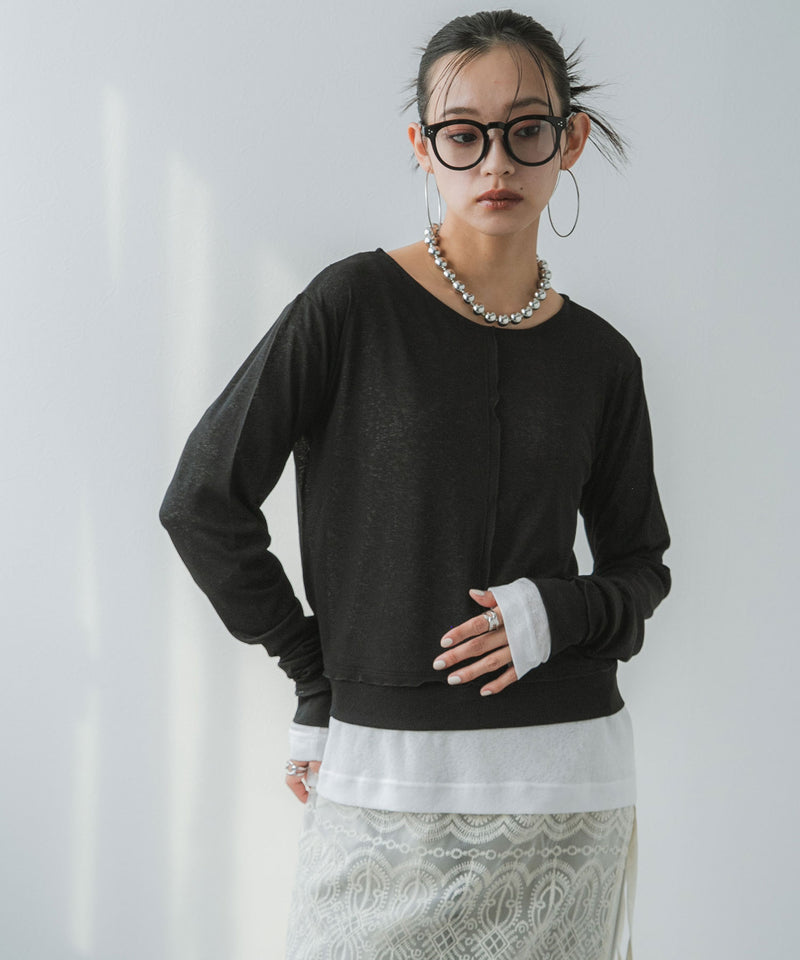 【メール便】前後2wayシアーホックカーディガン【OSN】