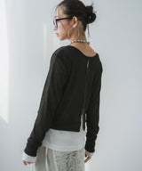 【メール便】前後2wayシアーホックカーディガン【OSN】