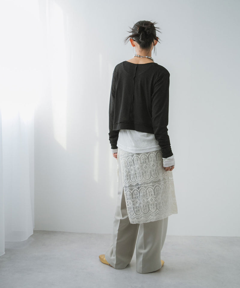 【メール便】前後2wayシアーホックカーディガン【OSN】