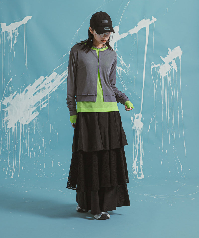 【メール便】前後2wayシアーホックカーディガン【OSN】