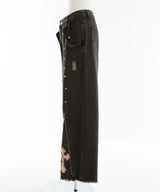 スタッズピンク十字架デニムパンツ