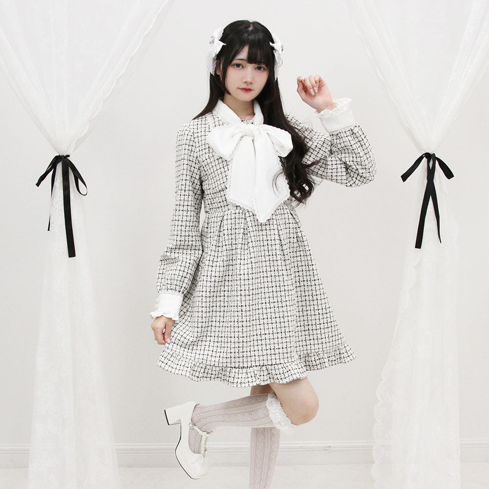 ボウタイツイードワンピース – レディースファッション通販の夢展望