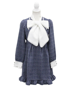 ボウタイツイードワンピース