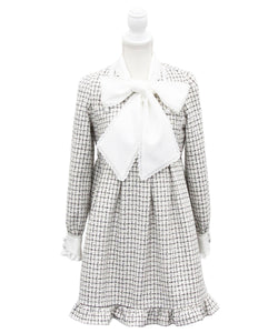 ボウタイツイードワンピース