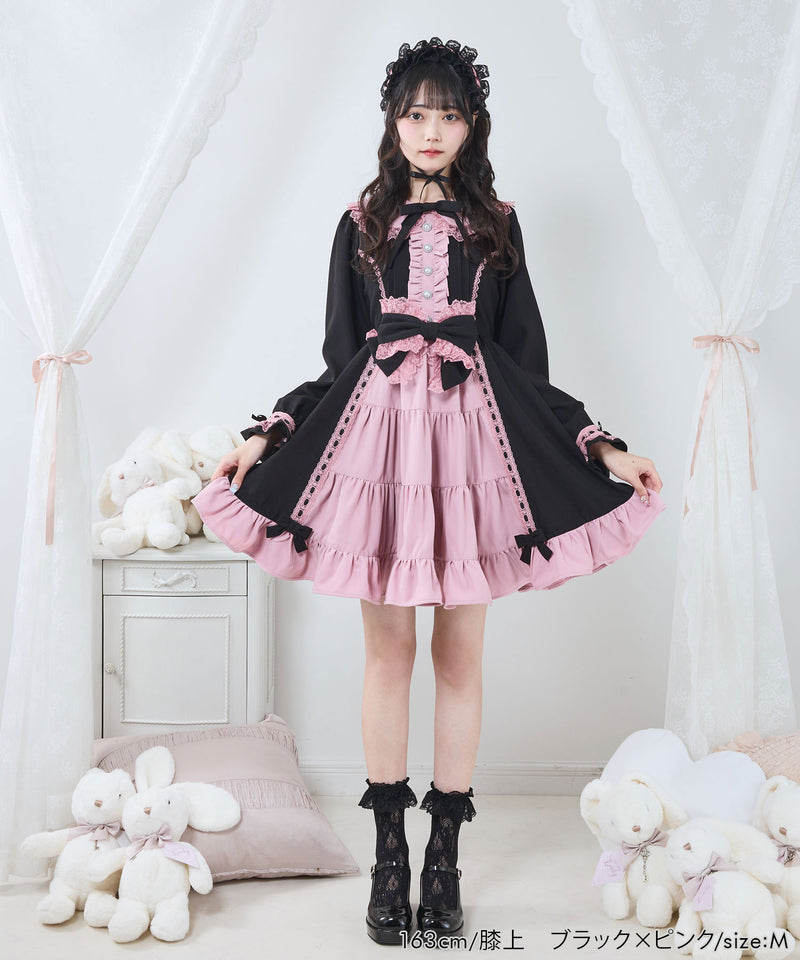 プリンセスティアードはしごレースフリルワンピース