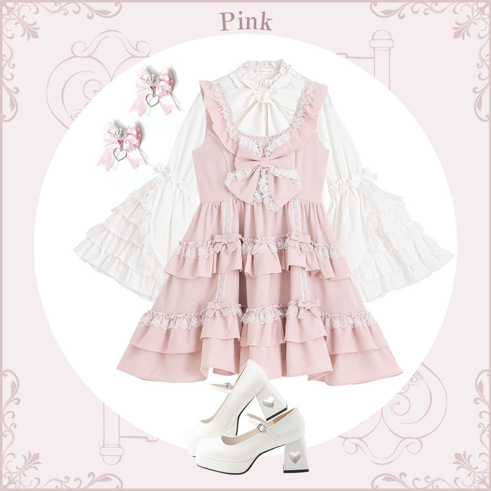 フリルたっぷりはしごレースリボンジャンスカ – レディース