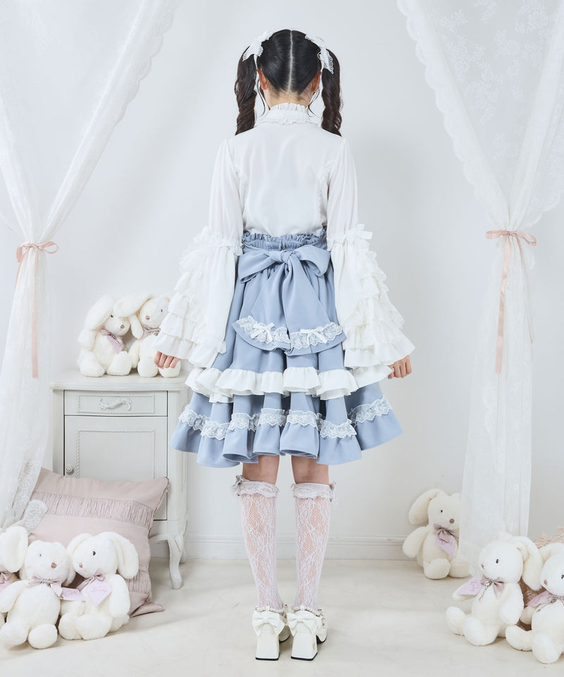 フリルたっぷりリボンスカート