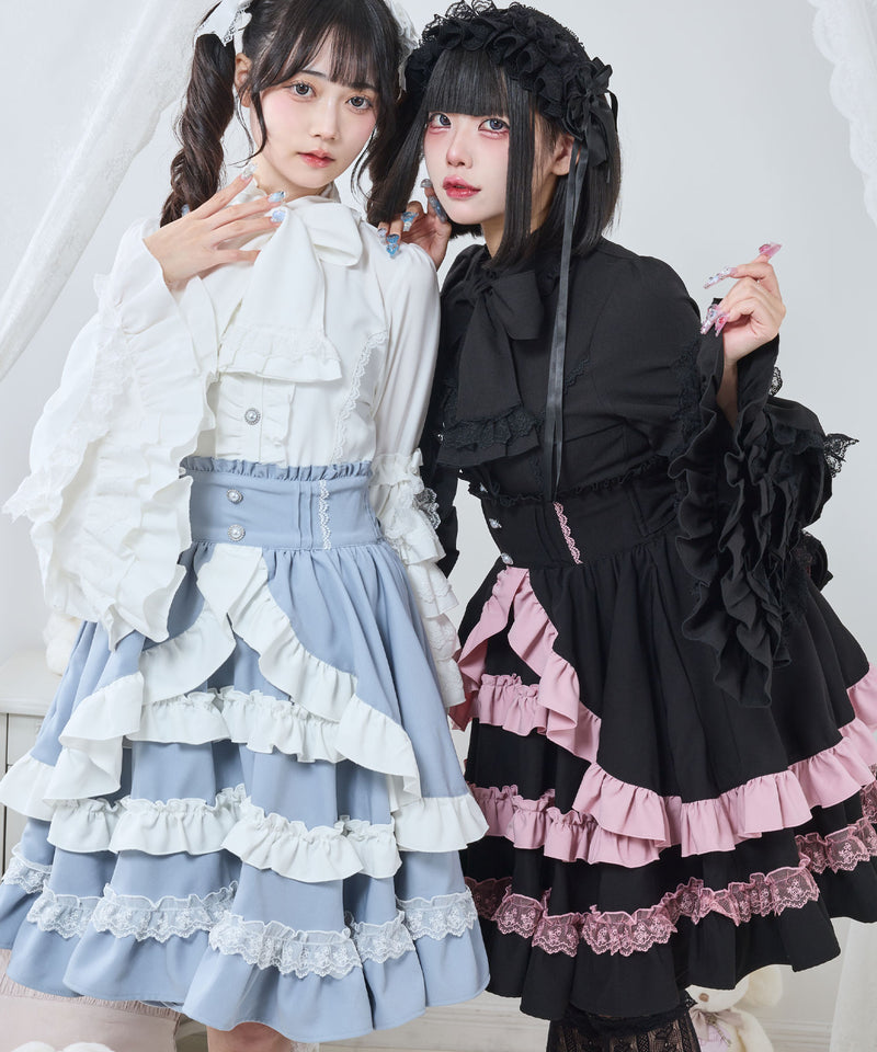 フリルたっぷりリボンスカート