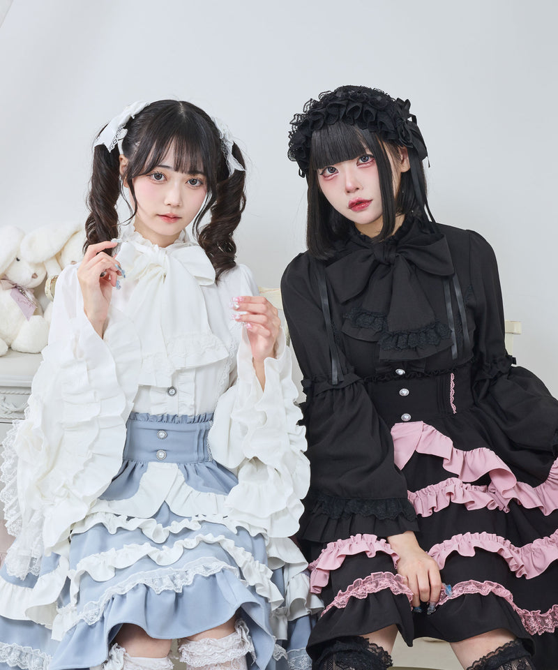 フリルたっぷりリボンスカート