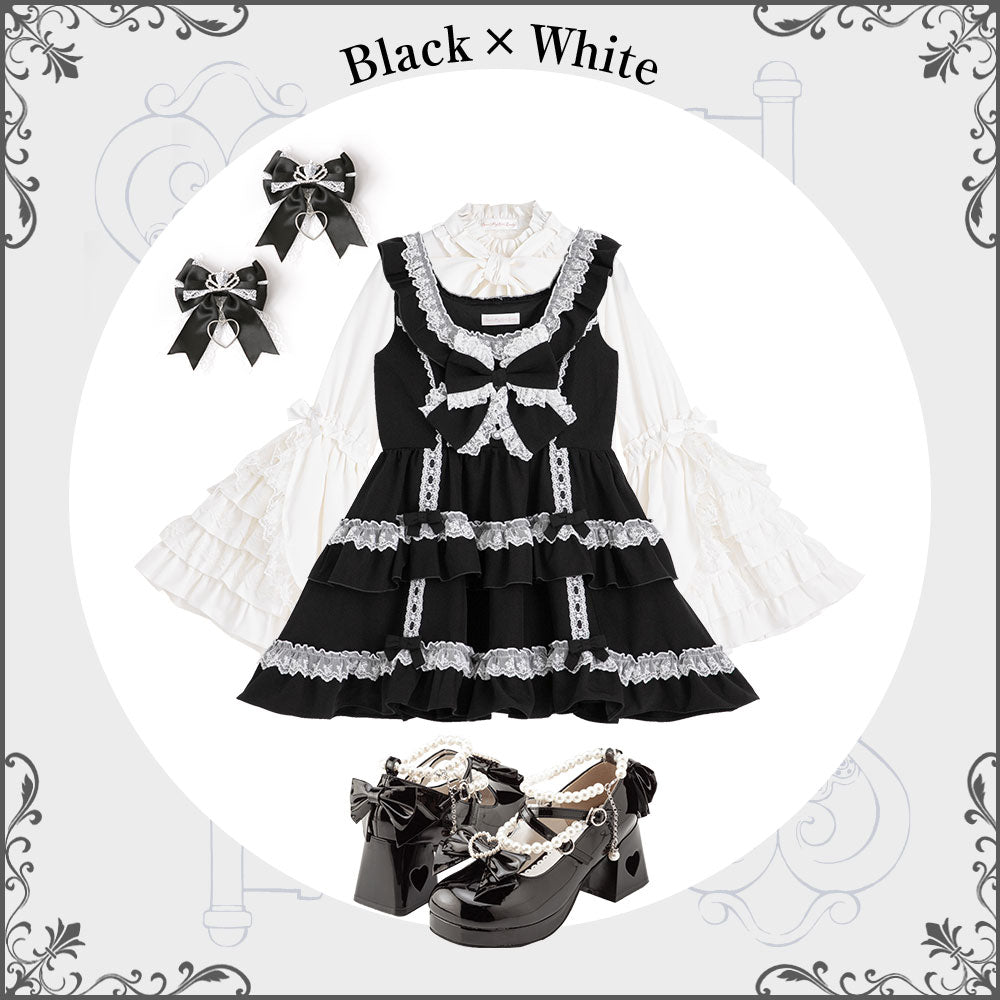 DearMyLoveEmily フリルたっぷりはしごレースリボンミニジャンスカ フリルたっぷりはしごレースリボンミニジャンスカ – レディース