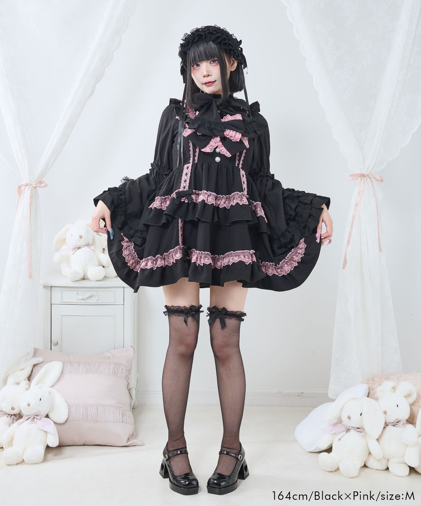 フリルたっぷりはしごレースリボンミニジャンスカ まとめ買い対象】フリルたっぷりはしごレースリボンミニジャンスカ
