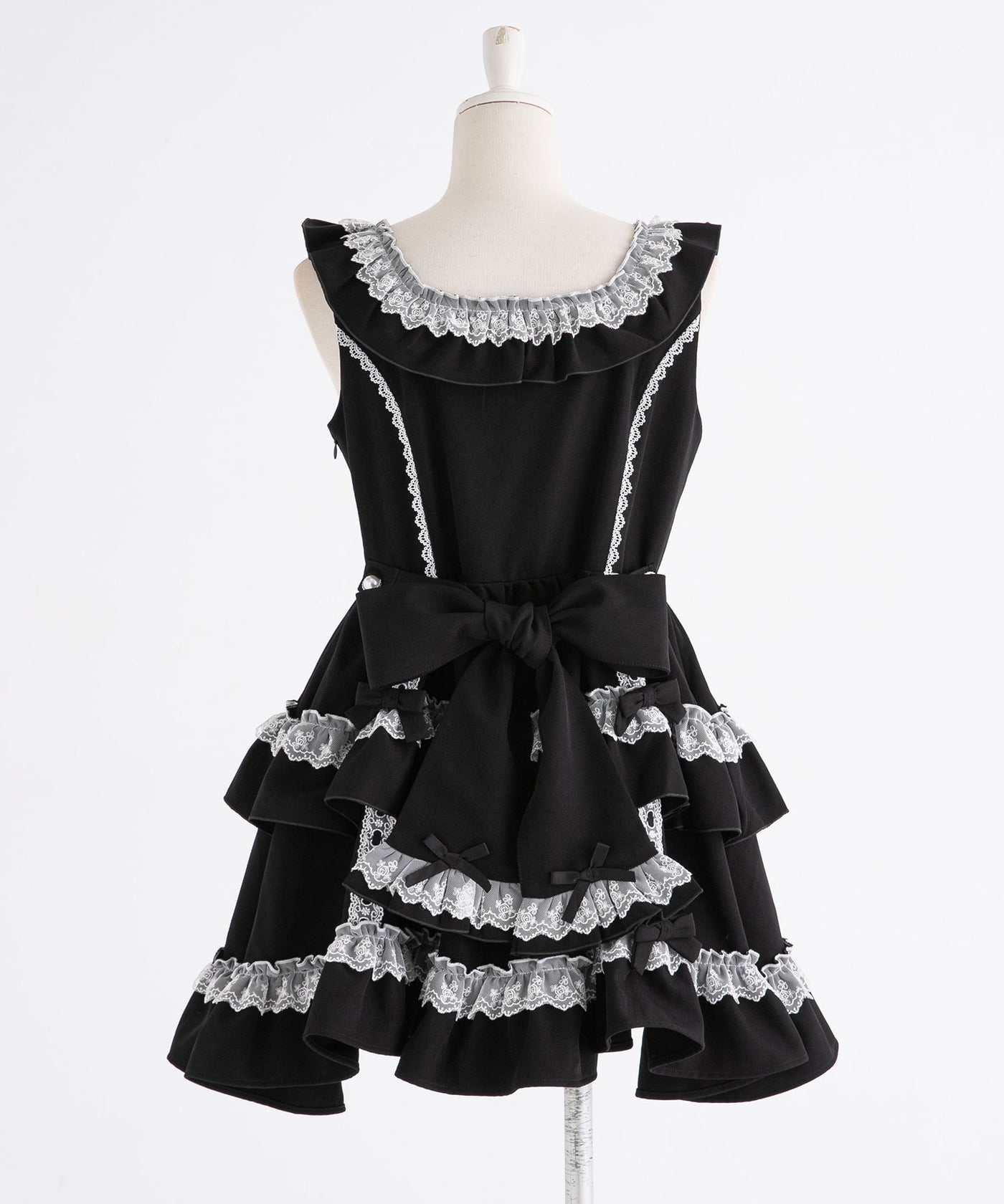 秋冬新作クーポン対象】フリルたっぷりはしごレースリボンミニ