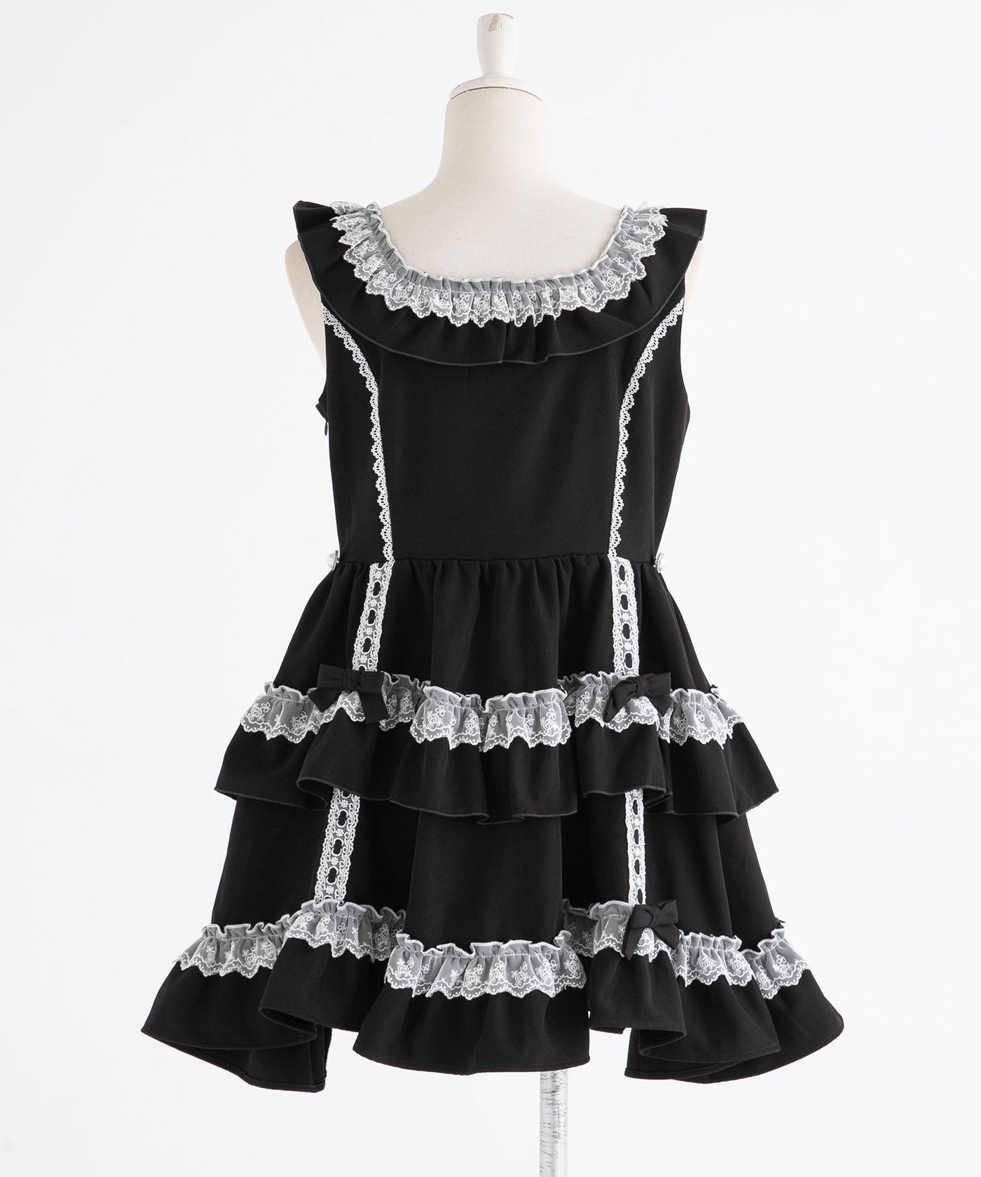 DearMyLoveEmily フリルたっぷりはしごレースリボンミニジャンスカ まとめ買い対象】フリルたっぷりはしごレースリボンミニジャンスカ