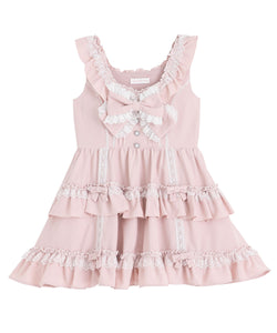 フリルたっぷりはしごレースリボンミニジャンスカ