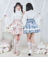 カシュクールフリルたっぷりリボンミニスカート