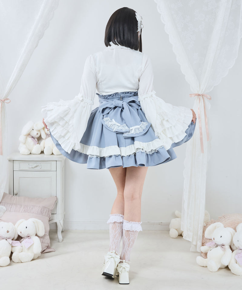 カシュクールフリルたっぷりリボンミニスカート