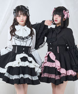 カシュクールフリルたっぷりリボンミニスカート